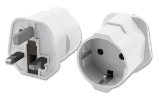 POWERTECH αντάπτορας ρεύματος PT-991, UK σε German type, 13A, λευκός - Headlamps - Surges - Reels