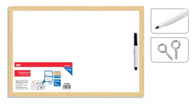 MP Πίνακας λευκός με μαρκαδόρο PT300B, 30 x 40cm - Office Supplies