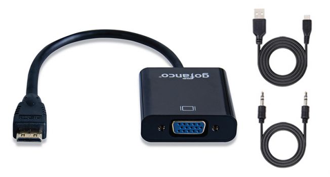 POWERTECH αντάπτορας mini HDMI (M) σε VGA (F) PTH-026 με Audio, μαύρο - Cables - Adapters