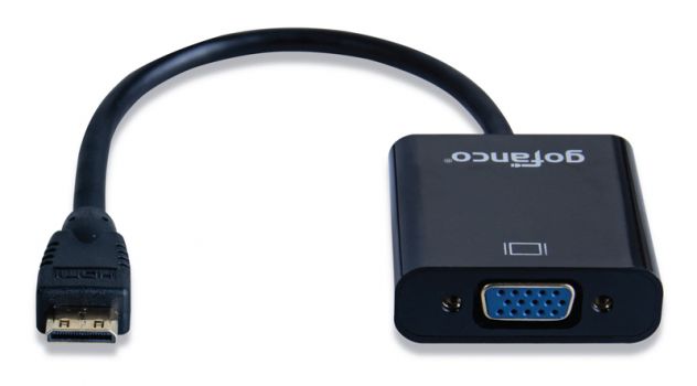 POWERTECH αντάπτορας mini HDMI (M) σε VGA (F) PTH-026 με Audio, μαύρο - Cables - Adapters
