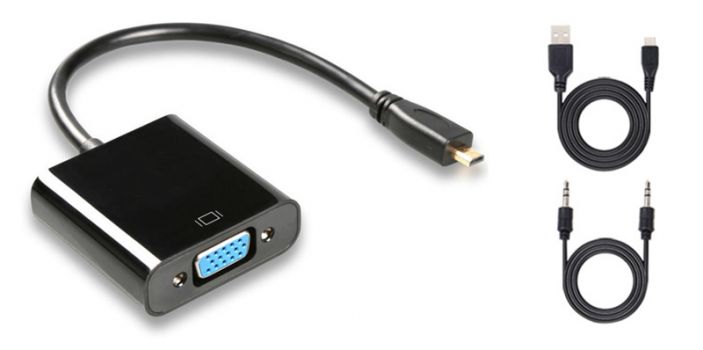 POWERTECH αντάπτορας micro HDMI (M) σε VGA (F) PTH-027 με Audio, μαύρο - Cables - Adapters