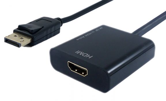 POWERTECH αντάπτορας DisplayPort σε HDMI PTH-033, active, 4K, μαύρο - Cables - Adapters