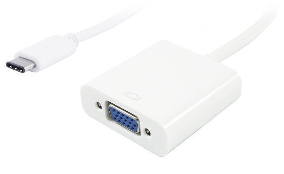 POWERTECH αντάπτορας USB Type-C σε VGA PTH-034, Full HD, λευκό - Cables - Adapters