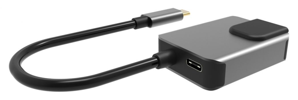 POWERTECH αντάπτορας USB Type-C σε HDMI + RJ45 + PD PTH-053, 4K, γκρι - Cables - Adapters