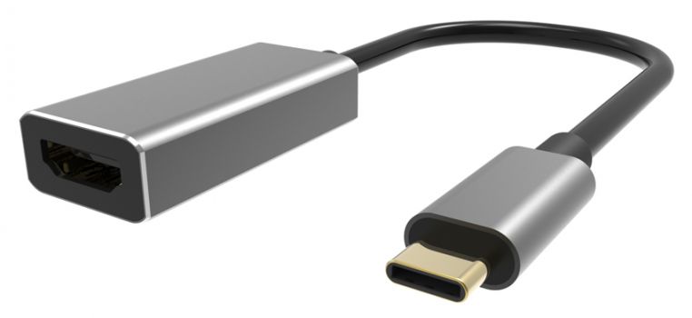POWERTECH αντάπτορας USB Type-C σε HDMI PTH-057, 4K, γκρι - Cables - Adapters