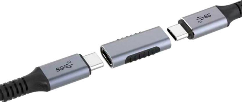POWERTECH αντάπτορας USB-C θηλυκό σε USB-C θηλυκό PTH-060, γκρι - Cables