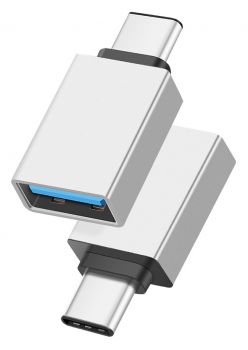 POWERTECH αντάπτορας USB-C αρσενικό σε USB 3.0 θηλυκό PTH-062, ασημί - Cables