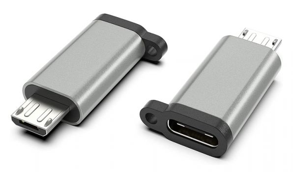 POWERTECH αντάπτορας Micro USB αρσενικό σε USB-C θηλυκό PTH-065, ασημί - Cables