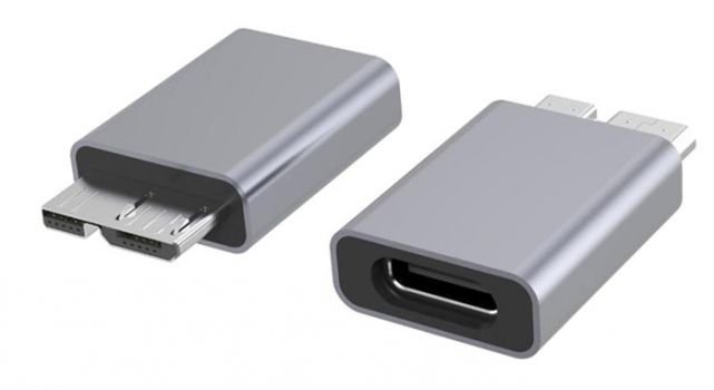 POWERTECH αντάπτορας USB 3.0 Micro B σε USB-C θηλυκό PTH-067, γκρι - Cables - Adapters