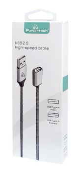 POWERTECH καλώδιο USB σε USB (F) PTR-0076, prime, 480Mbps, 1.5m, γκρι - Cables - Adapters