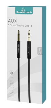 POWERTECH καλώδιο 3.5mm prime PTR-0087, AUX, 3 pin, copper, 2m, μαύρο - Cables - Adapters