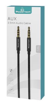 POWERTECH καλώδιο 3.5mm prime PTR-0089, AUX, 4 pin, copper, 1m, μαύρο - Cables - Adapters