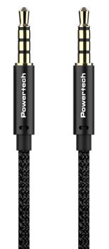 POWERTECH καλώδιο 3.5mm prime PTR-0089, AUX, 4 pin, copper, 1m, μαύρο - Cables - Adapters