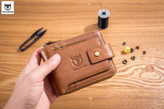 Bull Captain® Δερμάτινο πορτοφόλι QB-231 Καφέ Ανοικτό - Bags - Wallets