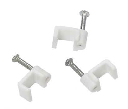 POWERTECH Ρόκα στήριξης καλωδίων, Flat, 8mm/20mm, λευκή, 100τμχ - Cables - Adapters