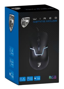 ROAR ενσύρματο gaming ποντίκι RR-0006, oπτικό, 1600DPI, 4 πλήκτρα, μαύρο - Περιφερειακά PC