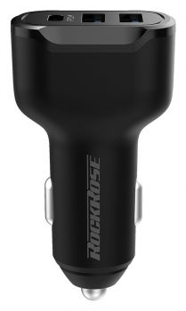 ROCKROSE φορτιστής αυτοκινήτου Ranger P3, 3x USB, PD 30W, 3A, μαύρος - Mobile chargers