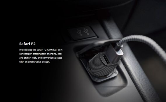 ROCKROSE φορτιστής αυτοκινήτου Safari P2, 2x USB, 12W, 2.4A, μαύρο - Mobile chargers