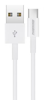 ROCKROSE καλώδιο USB σε USB Type-C Zeta AC, 2.4A 12W, 1m, λευκό - Καλώδια