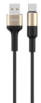 ROCKROSE καλώδιο USB σε USB Type-C Acacia AC, 2.4A 12W, 1m, χρυσό-μαύρο - Καλώδια