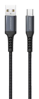 ROCKROSE καλώδιο USB σε USB Type-C Powerline AC, 3A 15W, 1m, μαύρο-μπλε - Καλώδια