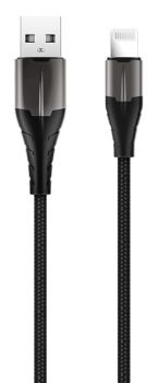 ROCKROSE καλώδιο USB σε Lightning Knight AL, 2.4A 12W, 1m, μαύρο-γκρι - Cables