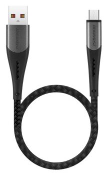 ROCKROSE καλώδιο USB σε Micro USB Diesel AM Mini, 2.4A 12W, 30cm, μαύρο - Cables