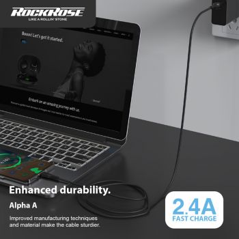 ROCKROSE καλώδιο USB σε Micro USB Alpha AM, 2.4A 12W, 1m, μαύρο - Cables