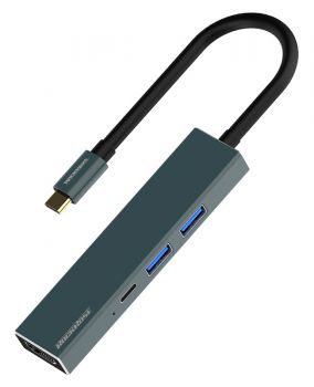 ROCKROSE docking station Infinity 06S, USB/HDMI/USB-C/SD/Micro SD, γκρι - Περιφερειακά PC
