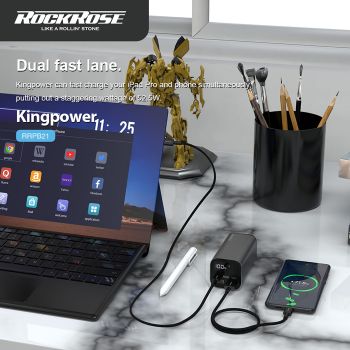ROCKROSE power bank RRPB21, 20000mAh, 2x USB & USB Type-C, 52.5W, γκρι - Power Bank