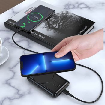 ROCKROSE power bank RRPB25, 10000mAh, 2x output & wireless, 15W, μαύρο - Power Bank