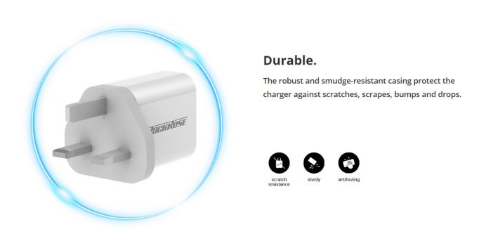 ROCKROSE φορτιστής τοίχου για πρίζα UK Casa A2, 2x USB, 2.4A 12W, λευκός - Mobile chargers