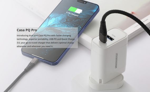 ROCKROSE φορτιστής τοίχου Casa PQ Pro, 2x USB, PD, QC 3.0, 30W, λευκός - Mobile chargers