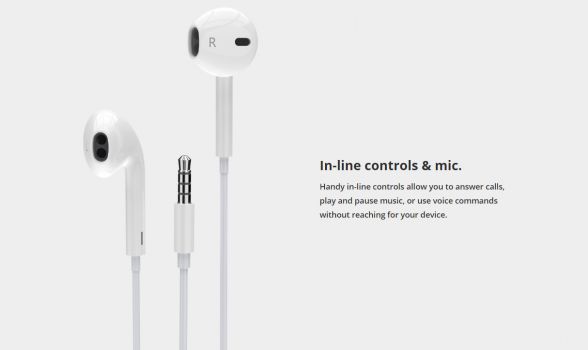 ROCKROSE earphones με μικρόφωνο Solo MC, 3.5mm, 1.2m, λευκά - Earphones - Bluetooth