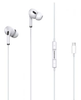 ROCKROSE earphones με μικρόφωνο Solo TC Neo, Type-C, 1.2m, λευκά - Ακουστικά - Bluetooth
