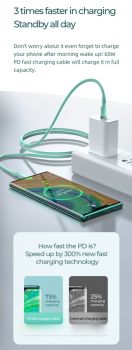 JOYROOM καλώδιο USB Type-C S-1830N9, 3A, PD, 1.8m, λευκό - Καλώδια