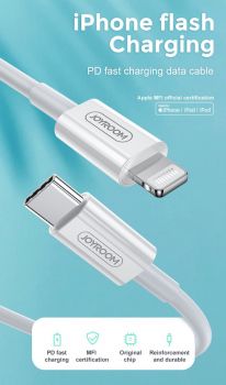 JOYROOM καλώδιο USB Type-C σε Lightning S-M421, 3A, PD, 2m, λευκό - Καλώδια