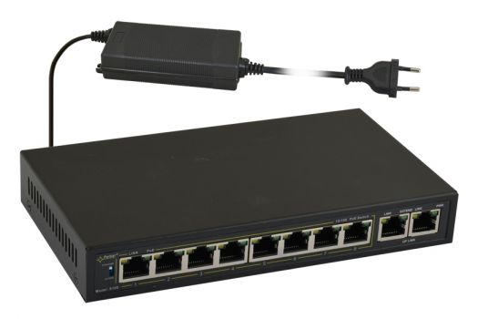 PULSAR PoE Ethernet Switch S108-90W, 10x ports 10/100Mb/s - Security systems