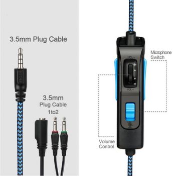 SADES gaming headset SA-920 Plus, 3.5mm, 40mm, μπλε - Περιφερειακά PC