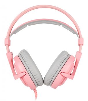 SADES Gaming Headset A6, multiplatform, USB, LED, ροζ - Περιφερειακά PC