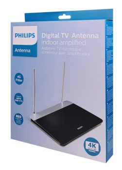 PHILIPS ψηφιακή κεραία τηλεόρασης SDV6227/12, HDTV DVB-T/T2, 47dB, 4K - Image - Audio