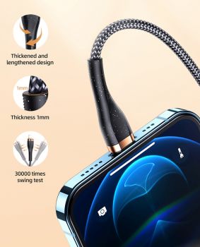 USAMS καλώδιο Lightning σε USB-C SJ489, 20W PD, 1.2m, μαύρο - Cables