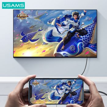 USAMS καλώδιο Lightning σε HDMI 1.4 U70, 1080p, 3D, 2m, μαύρο - Cables - Adapters