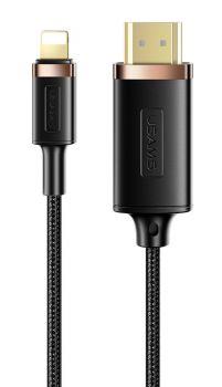 USAMS καλώδιο Lightning σε HDMI 1.4 U70, 1080p, 3D, 2m, μαύρο - Cables - Adapters