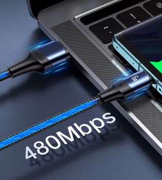 USAMS καλώδιο USB σε Micro/Type-C/Lightning US-SJ510, 6A, 1.2m, μαύρο - Καλώδια