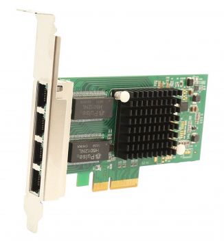 POWERTECH Κάρτα Επέκτασης PCI-e to 4x LAN 10/100/1000, Chip Intel i350 - Networking