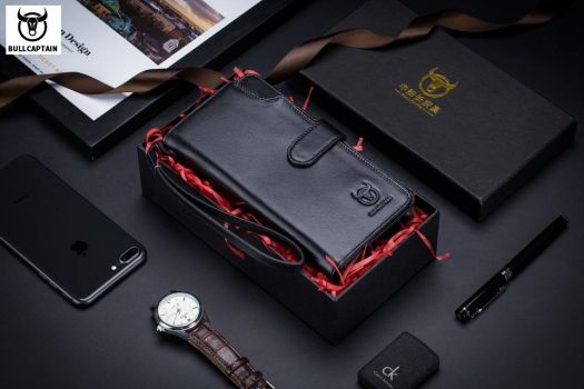 Bull Captain® Δερμάτινο πορτοφόλι SNB-028 Μαύρο - Bags - Wallets