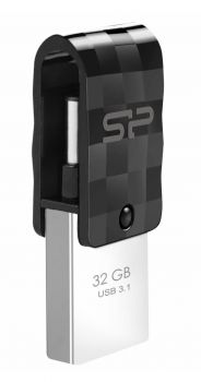 SILICON POWER Dual USB Flash Drive C31, USB 3.1 & Type-C, 32GB, μαύρο - Περιφερειακά PC