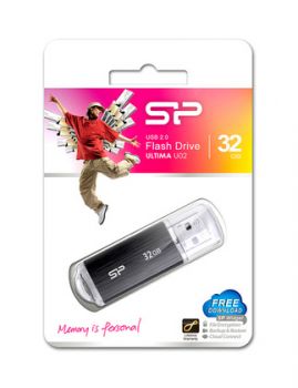 SILICON POWER USB Flash Drive Ultima U02, 32GB, USB 2.0, μαύρο - Περιφερειακά PC