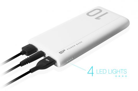 SILICON POWER power bank GP15, 10000mAh, 2x USB output, 2.1A, λευκό - Power Bank